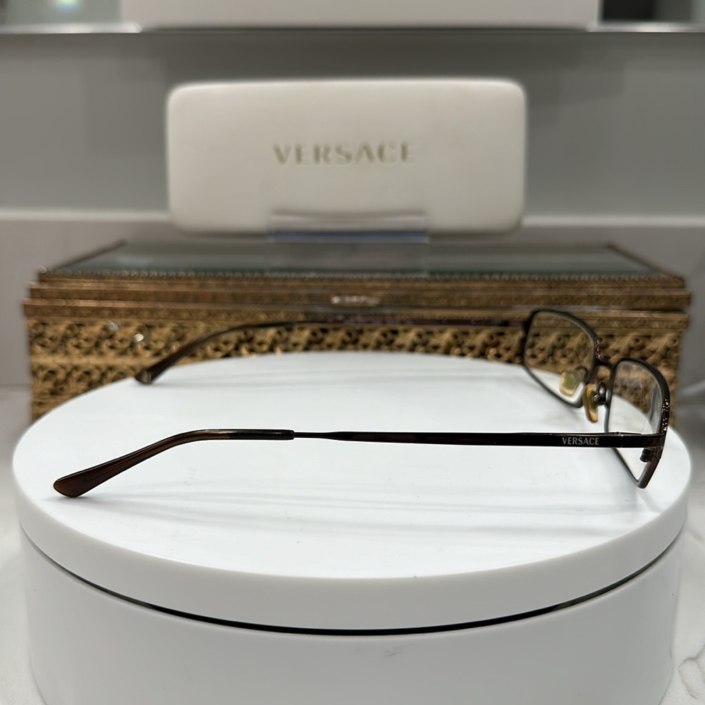 Versace - Rx - Copper-Toned Rectangular Eyeglass … - image 3